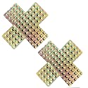 Neva Nude Iridescent Crystal Beamz Nipztix Pasties Nipple Covers for Festivals, Raves, Lingerie and More, Made in USA