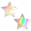 Neva Nude Iridescent Crystal Beamz Nipztix Pasties Nipple Covers for Festivals, Raves, Lingerie and More, Made in USA