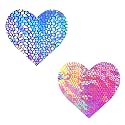 Neva Nude Iridescent Crystal Beamz Nipztix Pasties Nipple Covers for Festivals, Raves, Lingerie and More, Made in USA