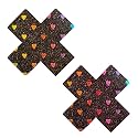 Neva Nude Iridescent Crystal Beamz Nipztix Pasties Nipple Covers for Festivals, Raves, Lingerie and More, Made in USA