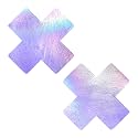 Neva Nude Iridescent Crystal Beamz Nipztix Pasties Nipple Covers for Festivals, Raves, Lingerie and More, Made in USA