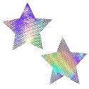 Neva Nude Iridescent Crystal Beamz Nipztix Pasties Nipple Covers for Festivals, Raves, Lingerie and More, Made in USA