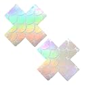 Neva Nude Iridescent Crystal Beamz Nipztix Pasties Nipple Covers for Festivals, Raves, Lingerie and More, Made in USA