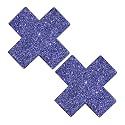 Neva Nude Iridescent Crystal Beamz Nipztix Pasties Nipple Covers for Festivals, Raves, Lingerie and More, Made in USA