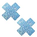 Neva Nude Iridescent Crystal Beamz Nipztix Pasties Nipple Covers for Festivals, Raves, Lingerie and More, Made in USA