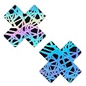 Neva Nude Iridescent Crystal Beamz Nipztix Pasties Nipple Covers for Festivals, Raves, Lingerie and More, Made in USA