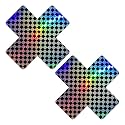 Neva Nude Iridescent Crystal Beamz Nipztix Pasties Nipple Covers for Festivals, Raves, Lingerie and More, Made in USA