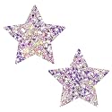 Neva Nude Iridescent Crystal Beamz Nipztix Pasties Nipple Covers for Festivals, Raves, Lingerie and More, Made in USA
