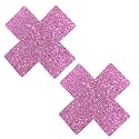 Neva Nude Iridescent Crystal Beamz Nipztix Pasties Nipple Covers for Festivals, Raves, Lingerie and More, Made in USA
