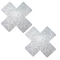 Neva Nude Iridescent Crystal Beamz Nipztix Pasties Nipple Covers for Festivals, Raves, Lingerie and More, Made in USA