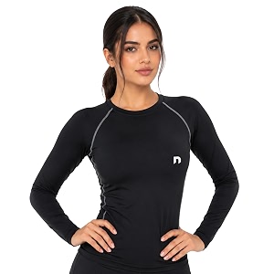 never lose women compression t-shirt top plain athletic fit multi sports cycling cricket football badminton gym