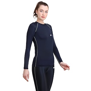 never lose women compression t-shirt top plain athletic fit multi sports cycling cricket football badminton gym