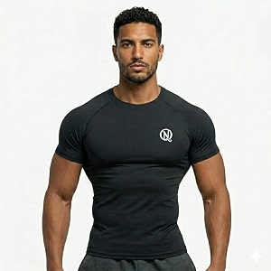 NEVER QUIT Half Sleeve Compression T-Shirt for