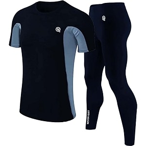 NEVER QUIT Mens Polyester Sports Running Set