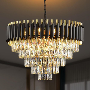 nevika gold-black italian k9 crystal 500mm metal hanging chandilier for living room etc chandelier ceiling lamp gold