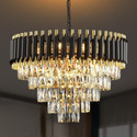 Nevika Gold-Black Italian K9 Crystal 500mm Metal Hanging Chandilier for Living room ETC Chandelier Ceiling Lamp (Gold)