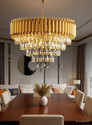 Nevika Gold Italian K9 Crystal 500mm Metal Hanging Chandilier for Living room ETC Chandelier Ceiling Lamp (Gold)