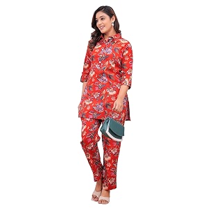 Nevisha Style Printed Cotton Co-ord Set For