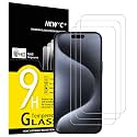 NEW'C 3 Pack Designed for iPhone 16 Plus, iPhone 15 Pro Max, iPhone 15 Plus Screen Protector (6.7 inches), Enhanced Tempered Glass Protection,Case Friendly Ultra Resistant