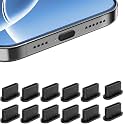 NEW'C 12 Pack USB-C Dust Plugs Black Silicone Port Covers Anti-Dust Type-C