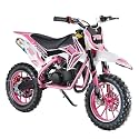New 50cc Kids Dirt Bike 2 Stroke, Gas Powered Dirt Bike, Speeds up to 40MPH, Mini Kids Dirtbike, Gasoline Motorcycle with Front Rear Disc Brakes, Ideal for Children, 2026 Pink