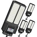 New 7000W Solar Street Light - Commercial Solar Lights Outdoor Waterproof, 200pcs High Brightness LEDs, Solar Parking Lot Lights Dusk to Dawn for Yard Garden with Motion Sensor - 4 Pack
