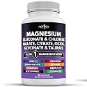 NEW AGE Magnesium Supplement -Powerful Glycinate Citrate Malate Oxide Taurate Aspartate Gluconate Orotate & Mag Chloride Manganese Bone Health and Bone Strength, Joint Support - 90 Count