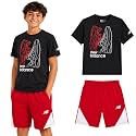 New Balance Boys 2 Piece Cotton Blend Jersey Shirt &amp; Basketball Shorts