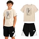 New Balance Boys 2 Piece Cotton Blend Jersey Shirt &amp; Basketball Shorts