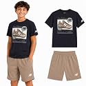 New Balance Boys 2 Piece Cotton Blend Jersey Shirt &amp; Basketball Shorts