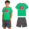 New Balance Boys 2 Piece Cotton Blend Jersey Shirt &amp; Basketball Shorts