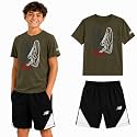 New Balance Boys 2 Piece Cotton Blend Jersey Shirt &amp; Basketball Shorts