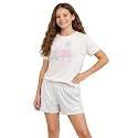 New Balance Girls 2 Piece Short Sleeve Shirts &amp; Fleece Gym Shorts Set