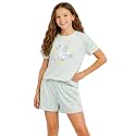 New Balance Girls 2 Piece Short Sleeve Shirts &amp; Fleece Gym Shorts Set