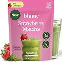 NEW Blume Iced Strawberry Matcha Latte with Collagen, Organic, 10 Servings
