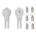New Born Baby Boy Christening Baptism White Suit Virgin Mary Maria on Back Sm-7