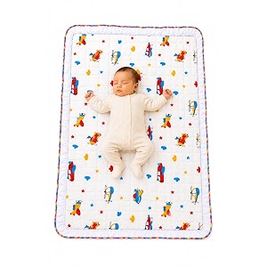 new born baby godadi pack of 1 combo set soft cotton godi godari  baby bed  crib sheet  cartoon mat baby godadi  bedding set  multicolor km-1 white km-6