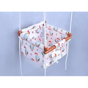 new comersswing for kids  jhula for kids  jhula for baby  baby swing hanging indoor outdoor  baby garden swing with 2 pillows 1 to 4 years up to 20 kg-light green-914