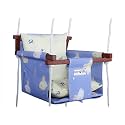 NEW COMERS® Cotton Swing for Kids, Jhula for Baby, Baby Swing Hanging Indoor Outdoor, Baby Garden Swing with Safety Belt &amp; 2 Pillows (6 Months to 4 Years) (Up to 20 kg)-Purple-Yellow (TC 150/300) 904