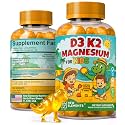 New Elements Kids Vitamin D3 K2 Gummies with Magnesium Glycinate | Strong Bones & Immune Health | Vitamin D3 1000 IU for Kids | Vitamin K2 for Kids 20mcg | Non-GMO, Gluten-Free