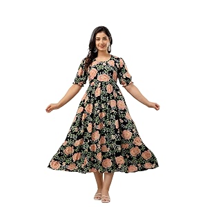 New Elite Rayon Anarkali Maternity Feeding Kurti