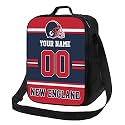New England Lunch Box Lunch Bag Custom Any Name and Number Adjustable Strap Sport Insulated Lunch Bags Personalized Gifts for Men Women