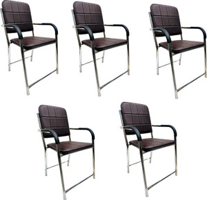 new goyal furniture best multipurpose chair for study home chair office chair with arm rest metal dining chair set of 5 finish color - coffee