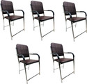 NEW GOYAL FURNITURE Best multipurpose chair for study home chair office chair with arm rest Metal Dining Chair (Set of 5, Finish Color - coffee)