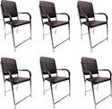 NEW GOYAL FURNITURE Best multipurpose chair for study home chair office chair with arm rest Metal Dining Chair (Set of 6, Finish Color - coffee)