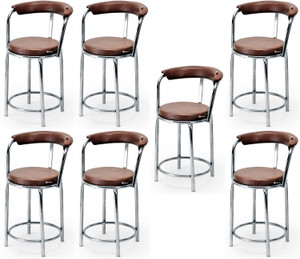 new goyal furniture comfortable dining stool for home hotel kitchen restaurant cafe outdoor chambers metal dining chair set of 7 finish color - brown