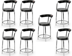 new goyal furniture comfortable dining stool for home kitchen hotel restaurant cafe outdoor chambers metal dining chair set of 7 finish color - black