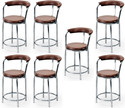 NEW GOYAL FURNITURE Comfortable Dining Stool For Home Hotel Kitchen Restaurant Cafe outdoor chambers Metal Dining Chair (Set of 7, Finish Color - BROWN)