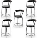 NEW GOYAL FURNITURE Comfortable Dining Stool For Home Kitchen Restaurant Hotel Cafe outdoor chambers Metal Dining Chair (Set of 5, Finish Color - BLACK)