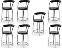 NEW GOYAL FURNITURE Comfortable Dining Stool For Home Kitchen Hotel Restaurant Cafe outdoor chambers Metal Dining Chair (Set of 7, Finish Color - BLACK)